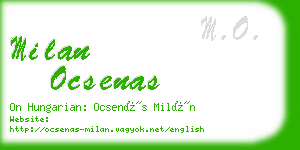 milan ocsenas business card